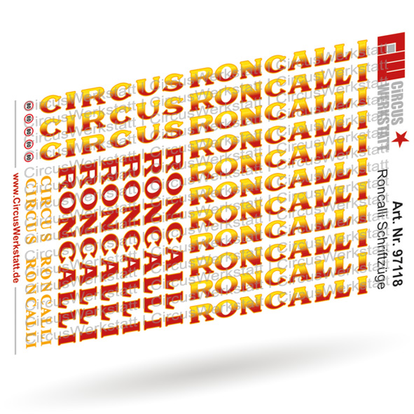 RONCALLI Schriftzüge - Decal/ Nassschieber Set 1:87