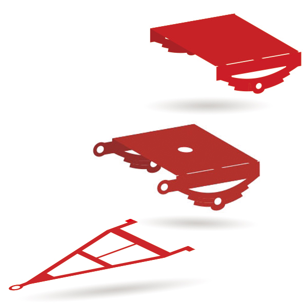 Kurze Fahrgestelle - 5er Set - Bausatz 1:87